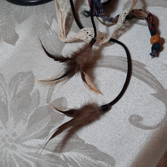 Boho Braided\Feathered Hairband with Tails - Picture 5 of 8